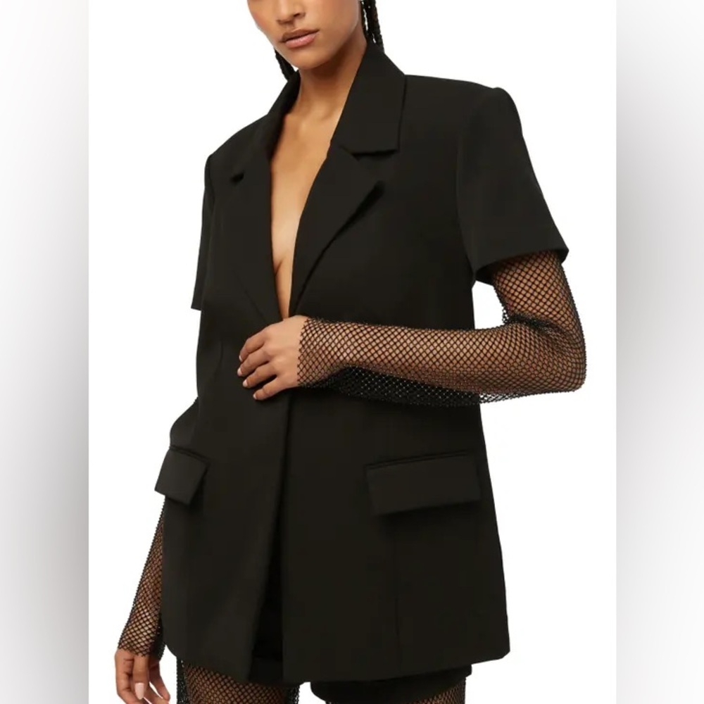 WeWoreWhat Black Short Sleeve Blazer